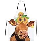 SUCUWINY Cow Apron Cooking Aprons f