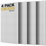 TONOR 4-Pack Bilayer Acoustic Panels Large Self-adhesive, 48” * 24” * 0.72” Adhesive Wall Panel, Large Soundproof Tiles for Echo Absorbtion, Acoustical Barrier of Polyester Fiber, White