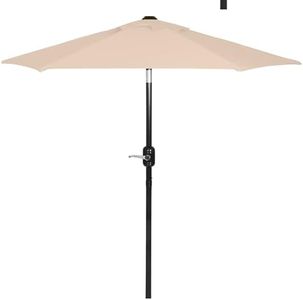 6 Ft Outdoor Patio Umbrella with Aluminum Pole, Easy Open/Close Crank and Push Button Tilt Adjustment - Beige Market Umbrellas
