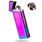 Lighter, Electric Arc Lighter Windproof Lighter Plasma Lighter - USB Rechargeable, Upgraded Battery Indicator - Multichrome