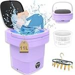 Mini Washing Machine, 11L Portable WasherMachine, Foldable Small Smart Laundry Machine with 3 Cleaning Modes for Baby Clothes, Underwear, Camping, RV, Travel