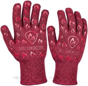 Oven Gloves 932°F Extreme Heat & Cut Resistant Oven Mitts with Fingers for BBQ, Cooking, Grilling, Baking – Accessory for Smoker, Cast Iron, Fire Pit, Camping, Fireplace and More