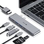 Andobil 7-in-2 USB C Hub Adapter Dongle for MacBook Pro 2020—2016/ MacBook Air 2020-2018, USB C100W PD, Dock with 2 USB 3.1 & USBC Data Ports, 4K HDMI, SD/Micro SD Card Readers