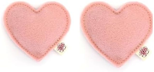 Cherry Valley Organics Catnip Toy – Heart Shape, Organic Catnip, 100% Wool Felt, Grown & Made in The USA - Pink, 2 Pack