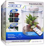 Marina 360 Aquarium with Remote Control LED Lighting, Multi-colour, 10 Litre,Blue,Green,Red