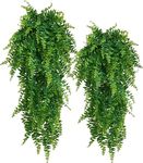 NANQWIN Artificial Plants Fake Plastic Greenery Shrub Bushes UV Resistant Plants Plastic Wheat Grass for Indoor Outdoor Home Garden Decoration (2 PACK A)