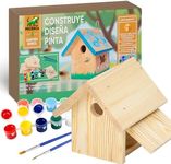 Mice&Co DIY Bird House - Wooden Bird House for Painting, Nesting Box Kit, Mounting Kit with Colours, Outdoor Bird House for Painting, Craft Set, Bird House for The Garden, Ecological Bird Protection