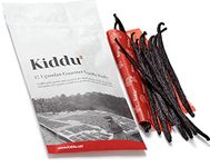 Kiddu - Gourmet Vanilla Beans for Baking, 12 Whole Grade A Pods in a Resealable Pouch, 18cm - 20cm+