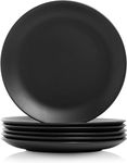 DECOR VIBES Melamine 6 Black Dinner Plates, Dinner Plates for Snacks, Dinnerware Gift for Dewali (Matt Black, 10 Inch, Pack of 6)