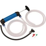 Draper Dual Purpose Air and Fluid Transfer Pump | Syphon Fuel Transfer Hand Pump | Oil Extractor Pump Syringe | 01082, Blue