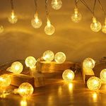 ANJAYLIA 26FT 60 LED String Lights Battery Operated Outdoor Waterproof Fairy Lights for Party, Home, Bedroom, Christmas Decoration, Warm White