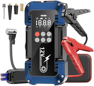 Tyonto Starthilfe Powerbank mit 26800mAh 4000A Spitzenleistung,150PSI Kompressor,4-in-1 Powerbank als Auto Starthilfe mit LCD Bildschirm,Tragbare Starter Powerbank,600 Lumen Notbeleuchtung