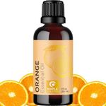 Pure Sweet Orange Essential Oil - Cold Pressed Orange Oil Essential for Diffuser Humidifier and Skin Use - Aromatherapy Diffuser Oil and Cleansing Citrus Essential Oil for Hair Skin and Nails