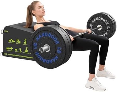 Hip Thrust Bench, Multi-Functional Slip-Free Hip Thrust Machine for Glute Bridge, Box Jump, Push-Ups, Squat, Ab Exercise, Suitable for Home & Gym, Includes 160lb Weight Plates & 6ft Olympic Bar