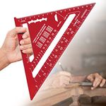 Senbaler 7 inch Carpenters Speed Square Metric,Roofing Rafter Square,Thickened Aluminum Alloy Triangle Ruler Protractor,Layout Tool Kit for Builders Joiners