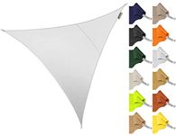 Kookaburra 2m Triangle Water Resistant Garden Patio Sun Shade Sail Canopy 96.5% UV Block with Free Rope(Polar White)