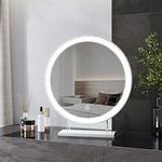 Heilmetz Vanity Mirror with Led Lights, Hollywood Vanity Mirror Lighted Makeup Mirror with Touch Control, 3 Light Modes, Round Hollywood Mirror for Mum Girlfriend Ladies, White ф480 mm