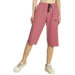 VIMAL JONNEY Solid Pink Regular Fit Polyster Lycra Capri for Women