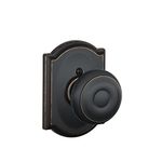 Georgian Knob with Camelot Trim Non-Turning Lock, Aged Bronze (F170 GEO 716 CAM)