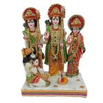 Craft_N_Decor RAM DARBAR with Ram, Laxman, Sita and Hanuman JI Murti Ram Parivar Idol Statue Sculpture | Decorative Idols - Home Decor | ram darbar murti for Home | Resin - Multicolour 13.5 Inch