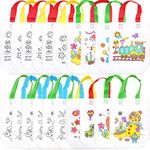 Yueser 20 PCS DIY Graffiti Party Bag, Colouring Bag DIY Non-Woven Bag Tote Bag Graffiti Bag for Kids Eco Bag Arts Crafts Reusable Shopping Bag Gift Bag for Schools and Birthday Party Random Delivery