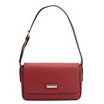 London Fog ASTOR Shoulder Bag for Women with Adjustable Strap, Red Texture, 6.25"x2.5"x10.25"