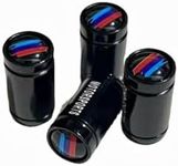 4PCS Car Wheel Tire Valve Stem Caps Carbon Fiber Valve Covers Compatible with BMW Tri-Color 1 2 3 4 5 6 7 Series X1 X2 X3 X4 X5 X6 X7 Accessories (Black)