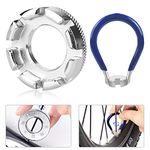 DECARETA Bicycle Spoke Wrench Tool Spanner 6 in 1 Bike Wheel Spokes Key Bike Spanner Spoke Tool 10-15 Gauge for Bicycle,Electric Vehicle(Silver+Blue)