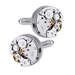 DECARETA 2 PCS Cufflinks Clockwork Mens Cufflink Vintage Watch Movement Shape Gift with an Elegant Storage Display Box for Thanksgiving Day Wedding Anniversaries Birthday Christmas Gifts