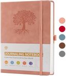 Lined Journal Notebook for Women & Men,192 Pages,College Ruled Hardcover Notebook for Journaling Writing,Work & Note Taking, Journals,A5- Brown (Pink)