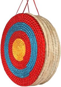 DOSTYLE Archery Targets Traditional Solid Straw Round Archery Target Shooting Bow Coloured Rope Target Face Three Layer for Shooting Practice (Red Seven Layers)