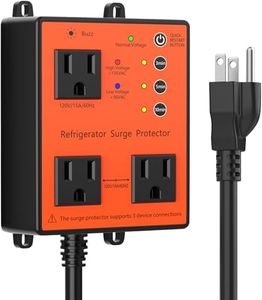 Refrigerator Surge Protector, 3-Outlet 120V for Home Appliance Surge Protector, Time Delay, LED Indicator Light & 110dB Alarm, Protects Against Voltage Abnormalities, Brownout, Spike, Instant Surge