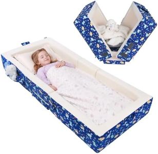ENITYA Foldable Toddler Travel Bed with Safety Rails & Storage Space
