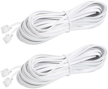 Awishwell Phone Cord for Landline, 2 Pack 26 Feet(8M) RJ11 6P4C Phone Extension Cord, White Telephone Line Cord, RJ11 Telephone Cable with Fax/Modem for Office or Home