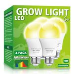 mfxmf LED Grow Light Bulb A19 Bulb, Full Spectrum Plant Light Bulb, 9W E26 Grow Bulb Replace up to 100W, Grow Light for Indoor Plants, Flowers, Greenhouse, Indore Garden, Hydroponic