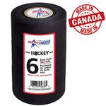 sports tape Black Hockey Tape - Stick Tape - 6 Rolls - 1 Inch Wide,20 Yards Long (Cloth) - Made in North America Specifically for Hockey (STP946-36)