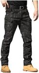 Military Cargo Pants for Men Hiking Fishing Security Stretchy Breathable Lightweight Hot Weather Work Construction Camouflage Flexcamo - Tactical Waterproof Pants Multi M