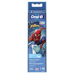 Oral B ORIGINAL Kids Rechargeable Electric Toothbrush Soft Replacement Brush Heads [10X POWERFUL THAN COMPATIBLE PRODUCTS],Spider Man, 2 Refills, Deep clean between teeth