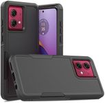 SDTEK Case for Motorola Moto G84 Heavy Duty Robust Cover Dual Layer Cover (Black)