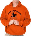 Brisco Brands Camp Half Blood Greek Mythology Hoodie Sweatshirt Women Men, Orange, Medium