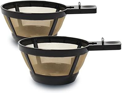 Cestlaive Gold Reusable Single Serve Brew Replacement Coffee Basket Filter Cup, Compatible with Hamilton Beach 2-Way Brewer Coffee Maker Models 49980A, 49980Z, 47650, 49933 Accessories, 2-Pack
