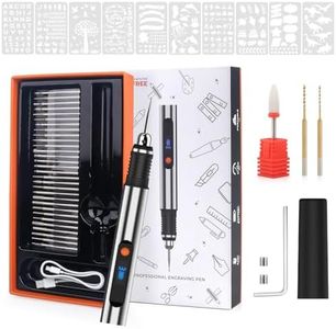 Rechargeable Cordless Electric Engraver Pen Mini DIY Engraving Tool Kit with 33 Bits and 10 Stencils for Metal Glass Ceramic Plastic Wood Jewelry