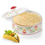 Yopay Ceramic Tortilla Warmer, 8 inch Tortilla Server with Lid, Taco Holder Container for Pancakes, Cinco De Mayo, Taco Tuesday Night, Party, Microwave Dishwasher Safe, Vintage Flower