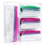 Ziplock Bag Storage Organizer for Kitchen Drawer, Acrylic Baggie Organizer, Zip Lock Bag Dispenser Holder for Gallon, Quart, Sandwich and Snack, Compatible with Ziploc, Solimo, Glad, Hefty,Great Value