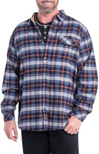 Legendary Whitetails Men's Buck Camp Flannel, Long Sleeve Plaid Button Down Casual Shirt, Corduroy Cuffs, Ironwood Plaid, XX-Large