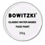 Bowitzki 30g Professional Face Paint Body Paint Water Based Face painting Makeup Safe for Kids and Adults Split Cake Single Color Halloween Christmas - White