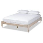 Baxton Studio Laure Mid-Century Wood Platform King Bed in White Oak