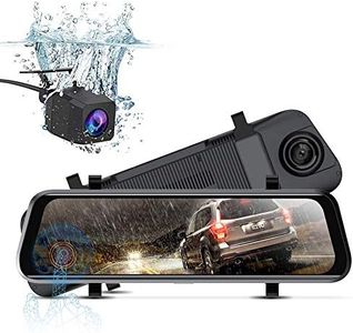 ITRUE X10 Waterproof Backup Camera 10" Mirror Dash Cam Video Streaming Rear View Mirror Dual-Lens 1080P Camera with Travel Apse