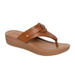 BELLA by Labella Women Fashion Platform Thong Tan Sandal | Durable | Stylish | Comfortable | Slip Resistant | Lightweight and Breathable | 7 UK