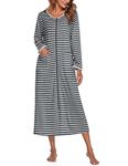 Ekouaer Women's Long Sleeve Zip Front O-Neck Long Robe Housecoat